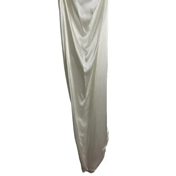 Amanda Uprichard Samba Gown 100% Silk Halter Bridal Formal Party Wedding Prom S - Picture 6 of 10